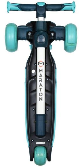 Дитячий триколісний самокат Maraton Global |  Складаний, світні колеса, підшипники ABEC-7, широка дека Блакитний | Зображення 3