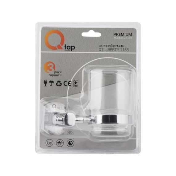 Склянка з тримачем Qtap Liberty настінна QTLIBCRM1158 Chrome | Зображення 3