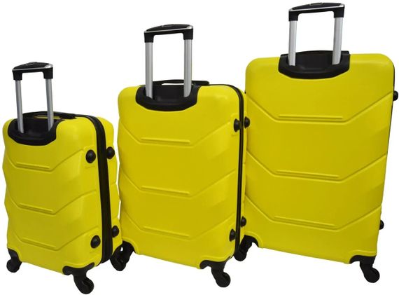 Набір валіз Bonro 2019 3 шт пластикові дорожні на колесах жовтий 10500300 | Зображення 3