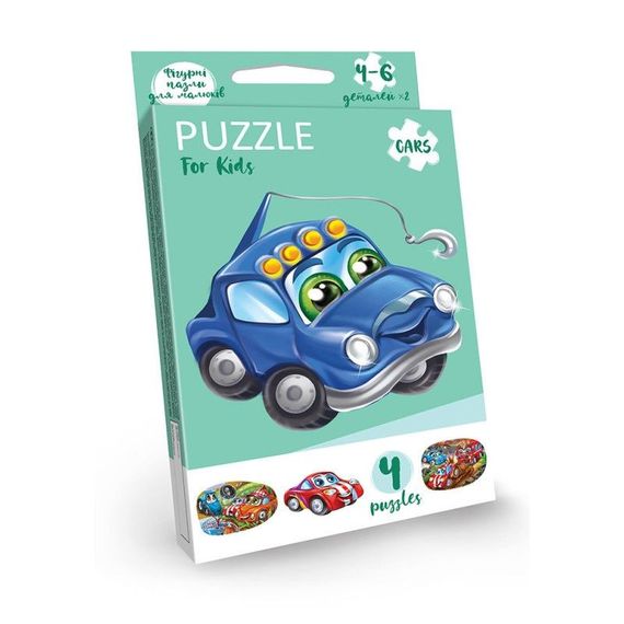 Детские развивающие пазлы "Puzzle For Kids" PFK-05-12, 2 картинки Машинка синяя
