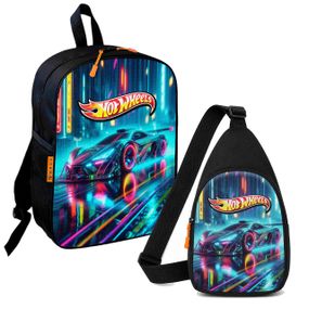 Набор Hot Wheels 2 в 1: детский рюкзак + сумка-слинг, для мальчика и девочки 7–9 лет (6275)