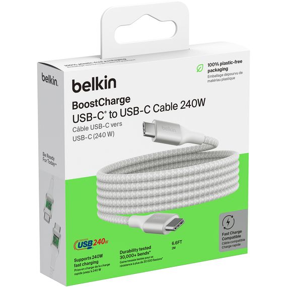 Дата кабель USB-C to USB-C 1.0m 240W white Belkin (CAB015BT1MWH) | Зображення 6