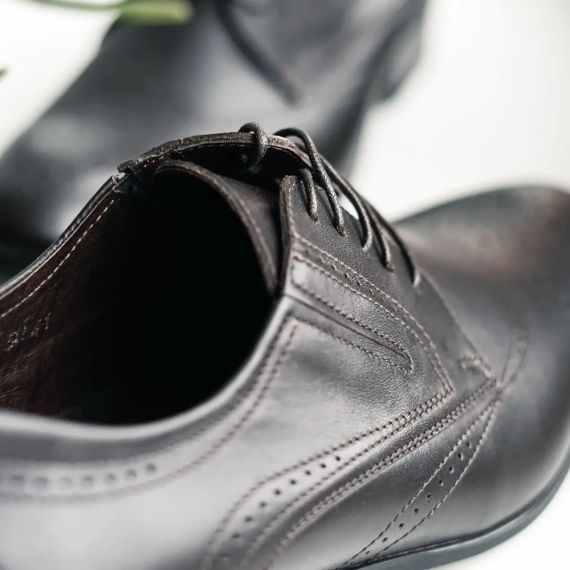 Шкіряні чоловічі туфлі ІКОС 3.1 коричневі 43 размер | Зображення 1