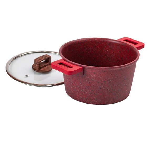 Алюмінієва каструля об'ємом 5,3 л з кришкою Ø 24 см з антипригарним покриттям MGC HP-4-446R | Зображення 1