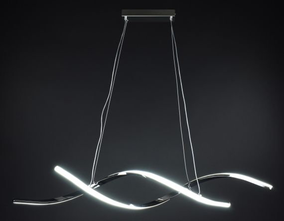 Люстра світлодіодна підвісна LED світильник для квартири на стелю лед 27356 Хром 25-100х14х103 см. | Зображення 5