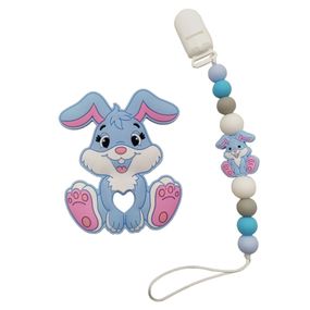 Прорізувач WD210921 Зайчик силіконове намисто  Синій