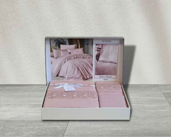 Комплект постільної білизни First Choice Vip Satin Moonlight 200x220 Buhara Powder | Зображення 1