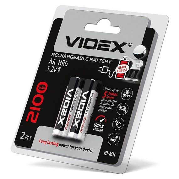 Акумулятори Videx HR6/AA 2100mAh double blister/2шт | Зображення 1