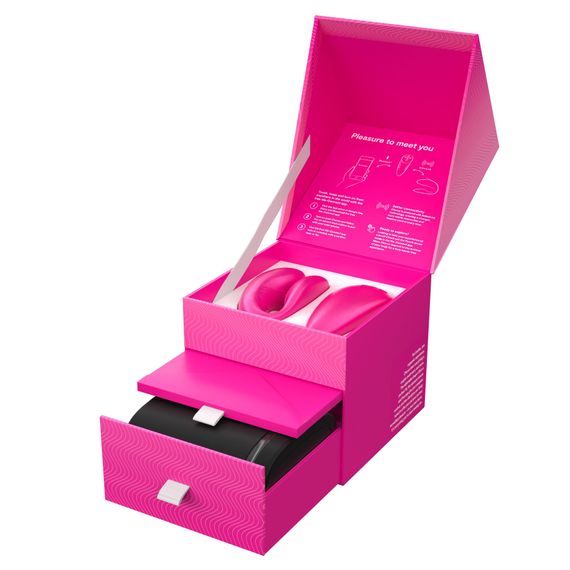 Смарт-вібратор для пар We-Vibe Chorus Cosmic Pink, сенсорне керування вібраціями стисненням пульта | Зображення 8