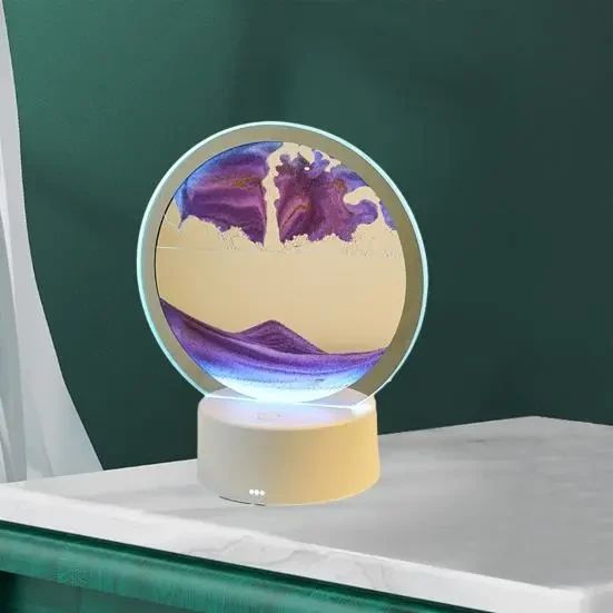 Настольная LED лампа ночник RGB Песочные часы 3D Sandscape. Картина Подвижный песок | Зображення 1