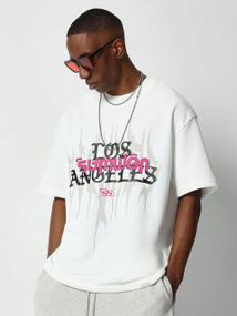 Футболка мужская с принтом повседневная M Белая