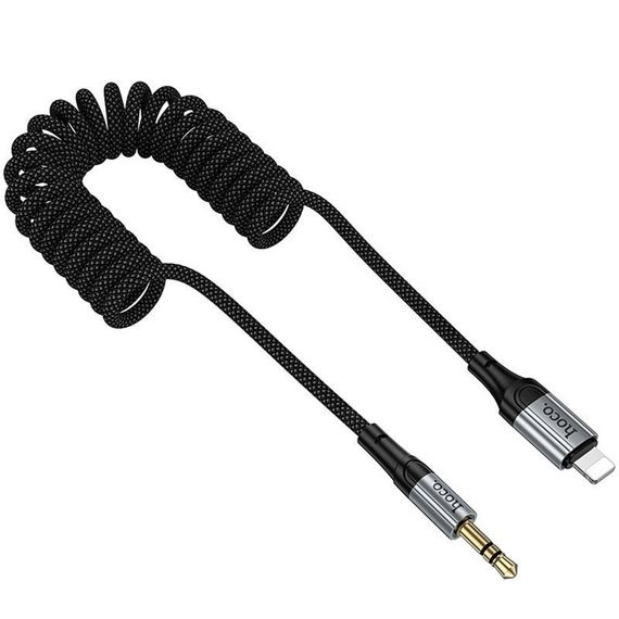 Аудіо кабель Aux Hoco UPA33A Nuevo (Lightning to AUX 3.5mm) (1.5m) Black | Зображення 6