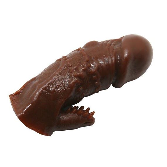 Насадка - презерватив BI-016001-0902S ( коричневый ) Sex Aura | Зображення 5
