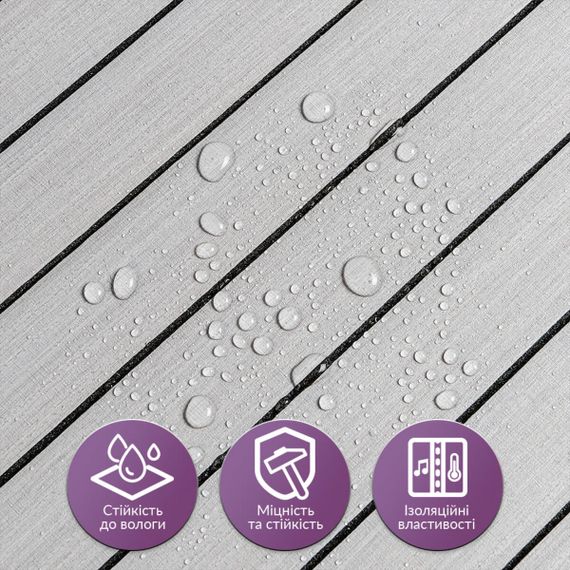 Покриття вінілове самоклеюче 3D рейки 600х600х2,8мм Скандинавський білий шпон SW-00002197 | Зображення 3