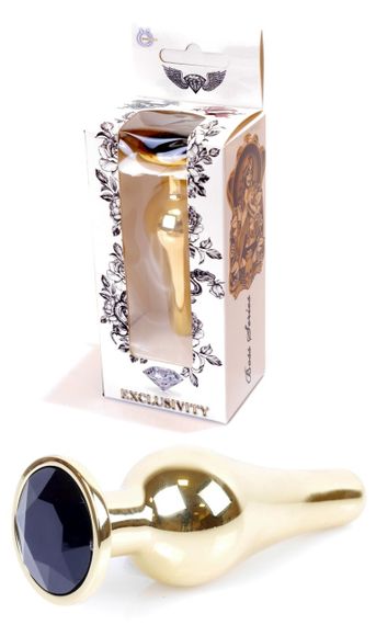 Анальний затор Boss Series - Jewellery Gold BUTT PLUG Black, BS6400065 Sex Aura