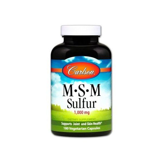 Препарат для суглобів та зв'зок Carlson Labs MSM Sulfur 1000 mg 180 Veg Caps