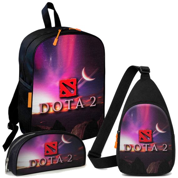 Набор Dota 2 3 в 1: детский рюкзак + сумка-слинг + пенал, для мальчика и девочки 7–9 лет (6087)