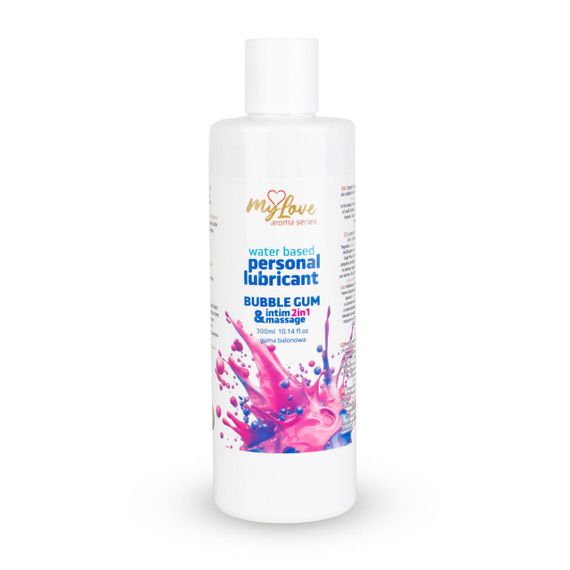 2в1 лубрикант та масажний гель - MyLove Aroma Series Intim&Massage Bubble Gum, 300 мл Sex Aura