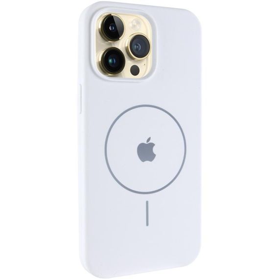 Чохол Silicone Case Full Protective (AA) V2 with MagSafe для Apple iPhone 14 Pro (6.1") Бежевий / Desert Gold Білий / White