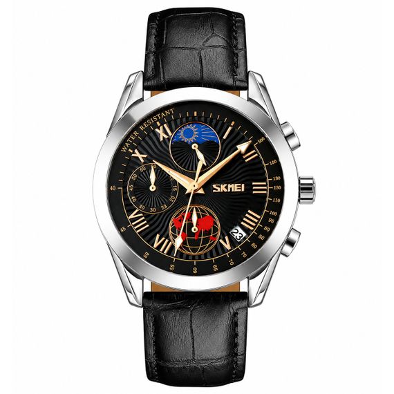 Чоловічий наручний годинник Skmei 9236SIBK Silver-Black