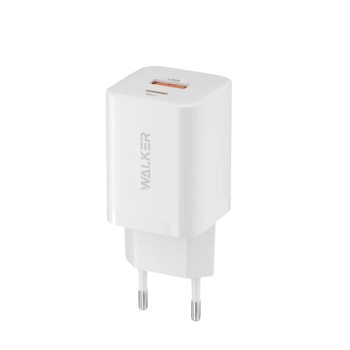 Зарядний пристрій мережевий USB/Type-C 3,0A QC+PD 30W білий Max WALKER WH-60