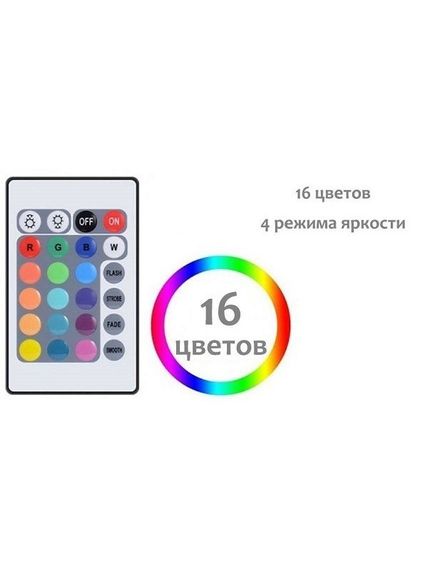 Світлодіодна стрічка SMD 3528 RGB (54 LED/m) 5 метрів на силіконі з блоком та пультом керування різнокольорова (повний комплект) | Зображення 5