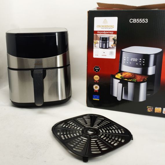 Аерофритюрниця для приготування на повітрі Crownberg CB-5553 6.5Л 1600Вт, Домашня фритюрниця настільна FP-93 | Зображення 9