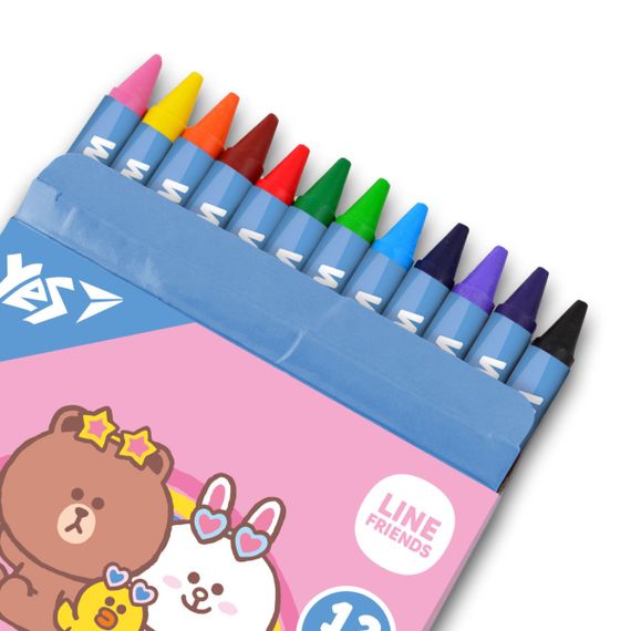 Набір кольорових воскових олівців YES Line Friends 590141 12 кольорів | Зображення 2
