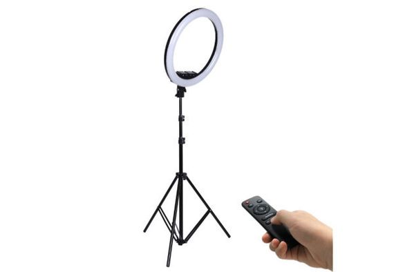 Лед-лампа кольцевая для студийного освещения LED лампа RL-14 Soft Ring с пультом и штативом для фото и видео | Зображення 3