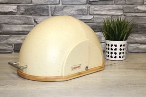Хлебница деревянная Maestro MR-1678G-BEIGE бежевая с пластиковой крышкой