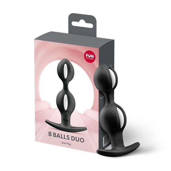 Анальні кульки Fun Factory B BALLS DUO Black, ефект вібрації, діаметр 3,2 та 3,6 см Sex Aura | Зображення 2