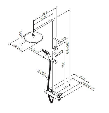Душова система AM.PM Like ShowerSpot з термостатом F0780400 | Зображення 1