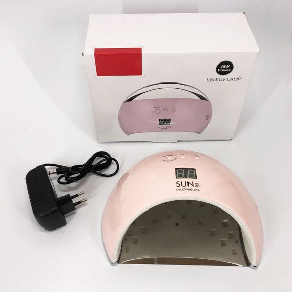 Ультрафіолетова лампа для Манікюру UV LAMP Sun 6, Світлодіодна сушарка для гель лаку. Колір: рожевий | Зображення 1