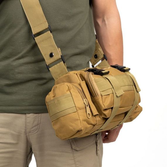 Сумка - підсумк тактична поясна Tactical військова, сумка нагрудна з ременем на плече 5 літрів кордура | Зображення 1
