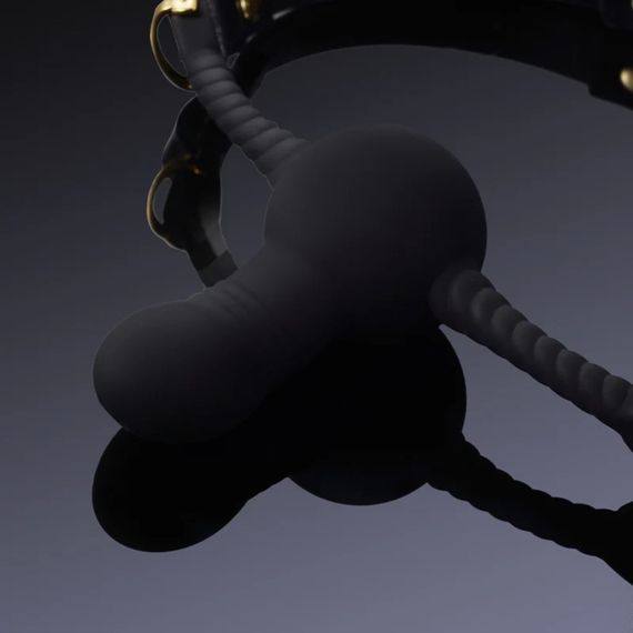 Кляп із фіксатором у формі дилдо UPKO Desire for Mouth Bondage Collection-Dildo, чорний Sex Aura | Зображення 1