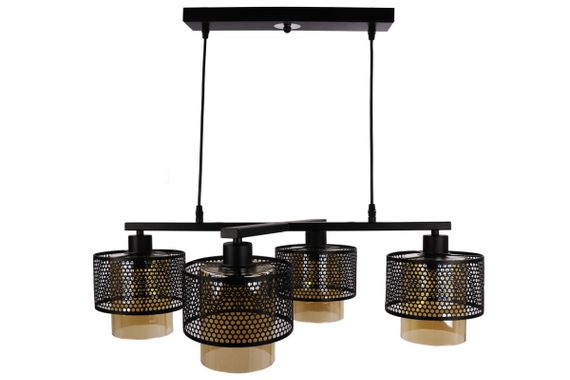 Люстра підвісна LOFT на 4 лампочки 25069 Чорний 30-100х50х72 см.