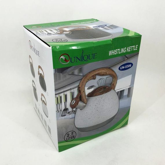 Чайник Unique із свистком UN-5306 2,7л мармур. GN-710 Колір: сірий