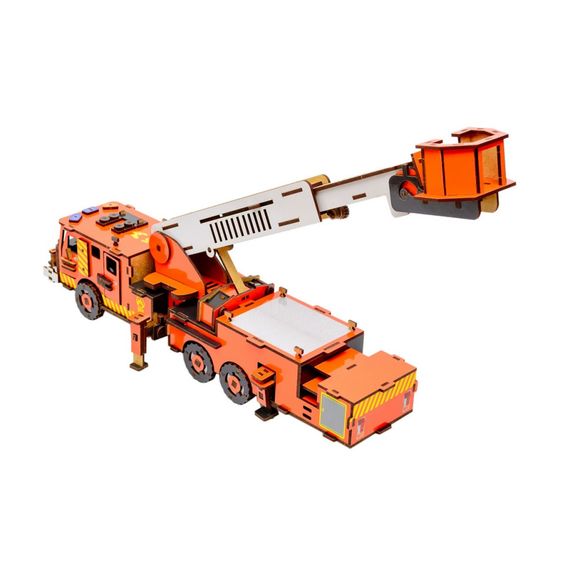 Дерев'яний 3D конструктор "Пожежна машина" Puz-00921, 318 деталей | Зображення 2