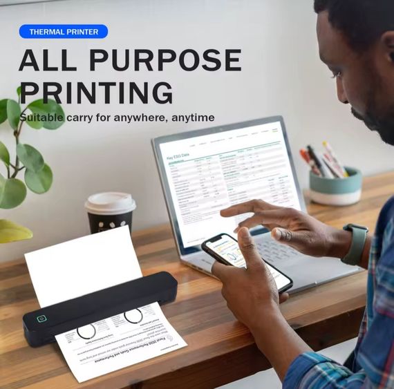 Бездротовий портативний термопринтер А4 | Зображення 2