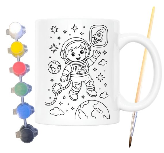 Набор для творчества кружка раскраска В открытом космосе 330 мл белая (КР0153)