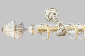 Карниз для штор однорядний металевий 25 мм, Одеон (комплект) Біле Золото 200 см