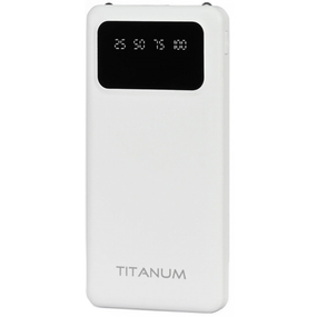 Повербанк 10000mAh TITANUM OL21 White з ліхтариком (TPB-OL21-W)