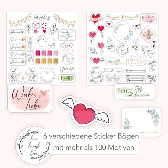 Весільна гостьова книга з безплатними наклейками + металева ручка 120 сторінок, гостьова книга побажань | Зображення 4