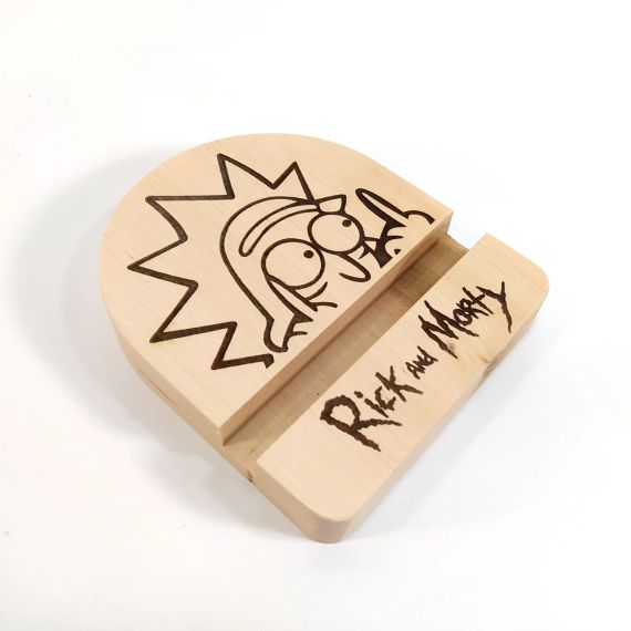 Підставка тримач під смартфон телефон планшет Rick and Morty 2 10х12х2 см Майстерня містера Томаса Дерево | Зображення 4