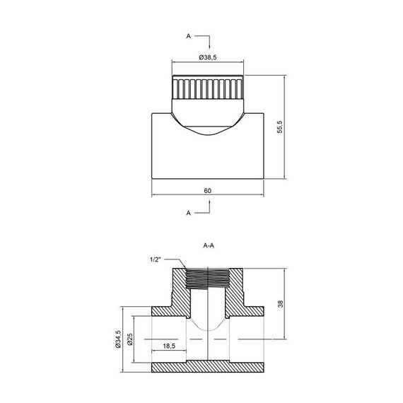Трійник PPR Thermo Alliance 25х1/2"х25 ВР DSC202 | Зображення 1