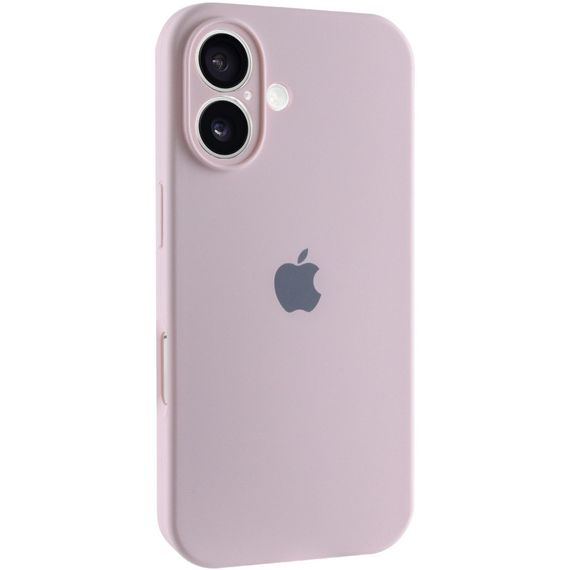 Чехол Silicone Case Full Camera Protective (AA) для Apple iPhone 16 (6.1") Розовый / Chalk Pink