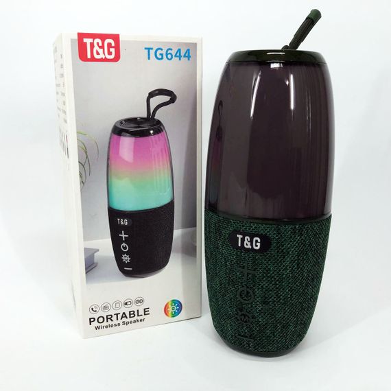 Портативная колонка TG644 5W с RGB подсветкой и ремешком. DY-786 Цвет: зеленый | Зображення 7