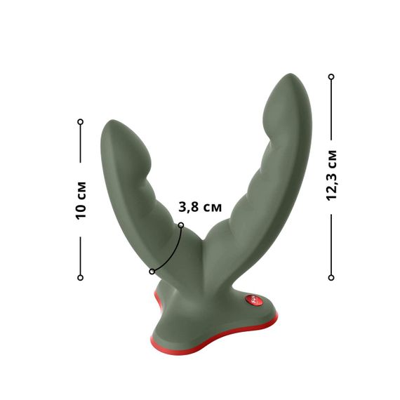 Двойной фаллоимитатор Fun Factory RYDE wild olive, гибкие стволы, присоска sexstyle | Зображення 1