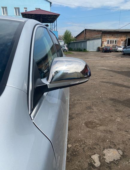 Накладки на зеркала (2 шт, нерж) OmsaLine - Итальянская нержавейка для Skoda Octavia II A5 2010-2013 гг | Зображення 2