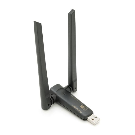 Бездротовий мережний адаптер Wi-Fi-USB Merlion LV-UAC21, RTL8811CU, з 2-ма антенами 10см, 802.11 a/b/g/n, 600MB, 2.4 GHz, Blister Q50